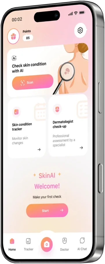 SkinAI+ app screen