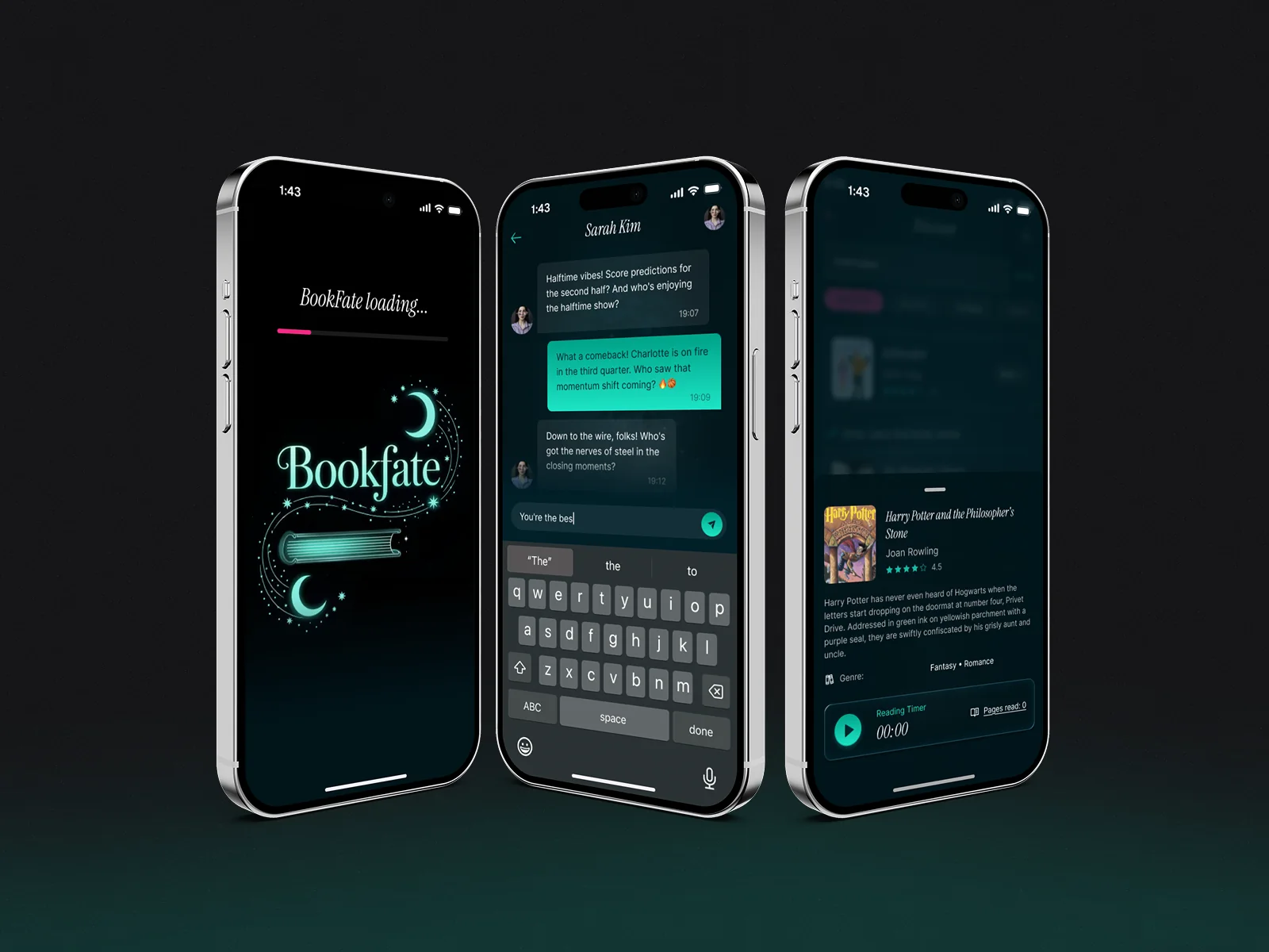 BookFate app screens