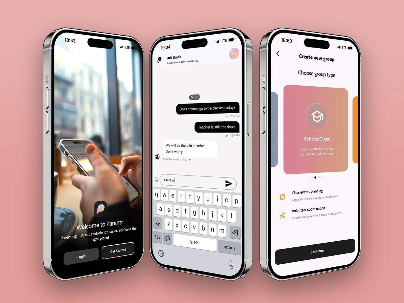 Parentr: Family and school group planning app with shared calendar, signups and chat